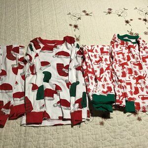 2 Sets of Carter's Size 8 Unisex Christmas Themed Pajamas